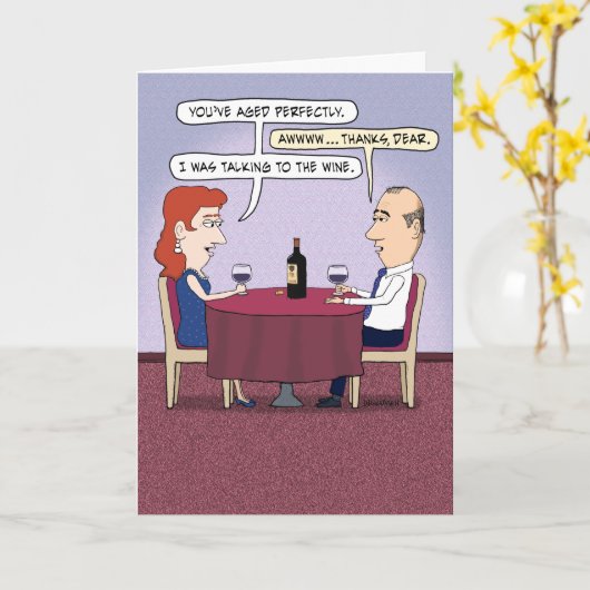 Funny Perfeced Wine Birthday Kaart (Gele Bloem)