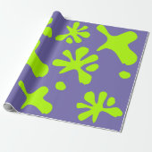 Funny periwinkle neon green slippatroon kinder cadeaupapier (Uitgerold)