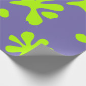 Funny periwinkle neon green slippatroon kinder cadeaupapier (Hoek)