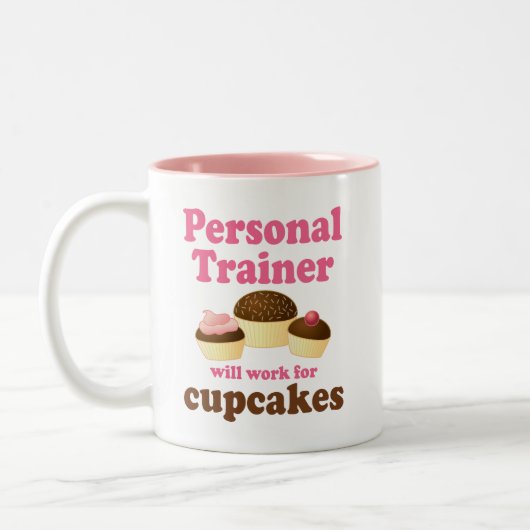 Funny Personal Trainer Tweekleurige Koffiemok (Links)