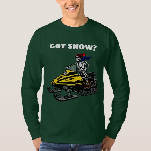 Funny Personalize Snowmobile Skeleton Rider T-shirt (Voorkant)