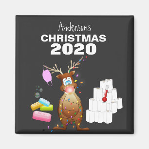 Funny Personalized 2020 Covid Kerstmis Magneet