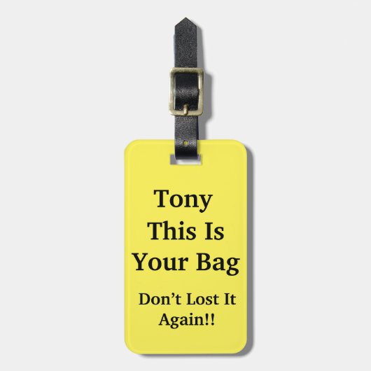 Funny Personalized Bagagelabel (Voorkant verticaal)