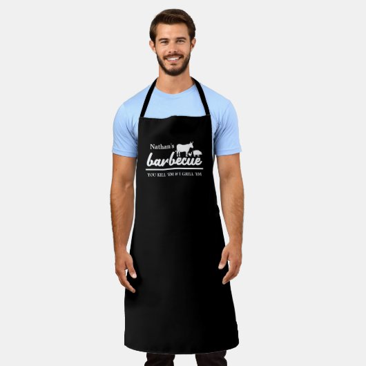 Funny Personalized Barbecue Chef Schort (Gedragen)