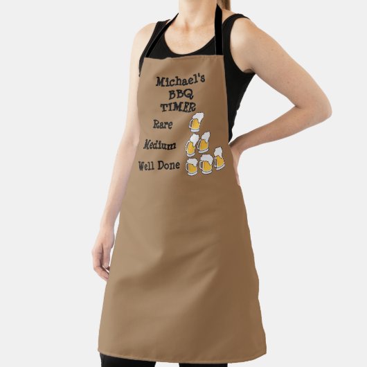 Funny Personalized Barbeque Timer Apron Schort (Insitu)