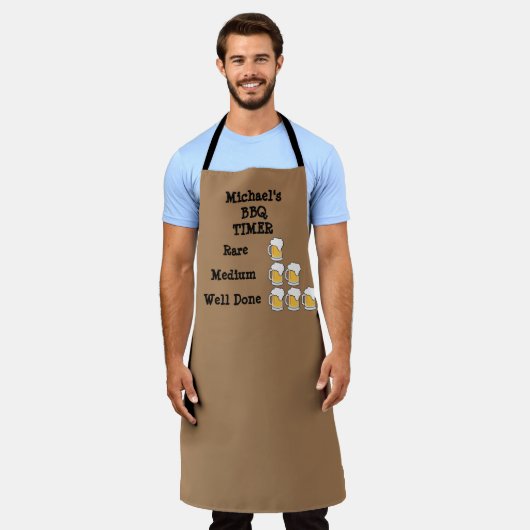 Funny Personalized Barbeque Timer Apron Schort (Gedragen)