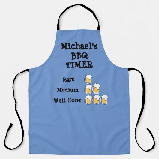 Funny Personalized Barbeque Timer Schort (Voorkant)