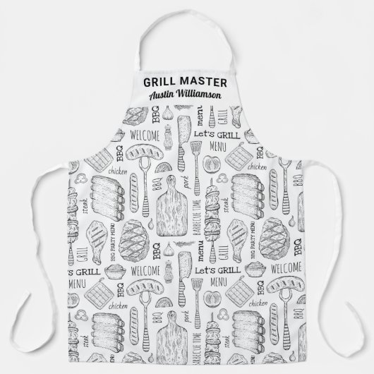 Funny Personalized BBQ Grill Chef Barbecue Master Schort (Voorkant)