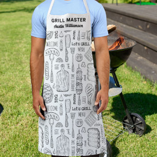 Funny Personalized BBQ Grill Master Barbecue Chef Schort
