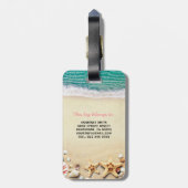 Funny Personalized Beach Summer Bag Attentie Bagagelabel (Achterkant verticaal)