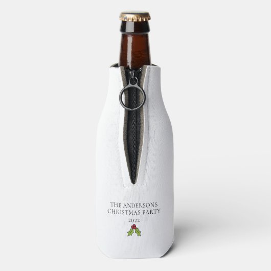 Funny Personalized Beer and Kerstmis Cheer Flesjeskoeler (Fles Achterkant)