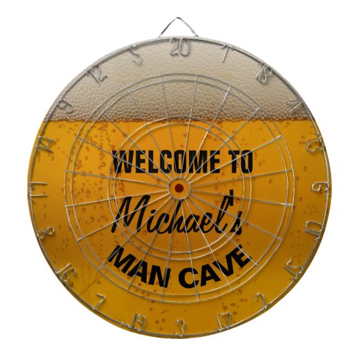 Funny Personalized Beer themed man grove dart boar Dartbord (Voorkant)