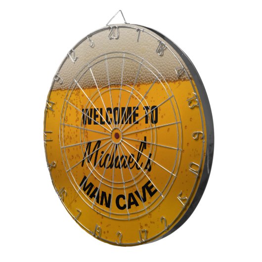 Funny Personalized Beer themed man grove dart boar Dartbord (Voorkant Rechts)