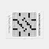 Funny Personalized Black White Crossword Puzzle Fleece Deken (Voorkant (Horizontaal))