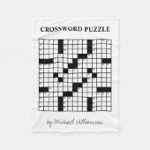 Funny Personalized Black White Crossword Puzzle Fleece Deken (Voorkant)