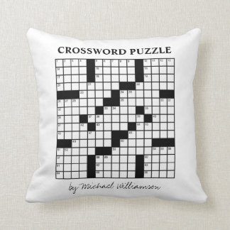 Funny Personalized Black White Crossword Puzzle Kussen