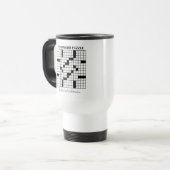 Funny Personalized Black White Crossword Puzzle Reisbeker (Voorkant links)