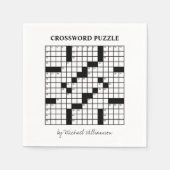 Funny Personalized Black White Crossword Puzzle Servet (Voorkant)