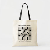 Funny Personalized Black White Crossword Puzzle Tote Bag (Voorkant)