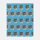 Funny Personalized Cat Face Fleece Blanket Deken (Voorkant)