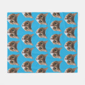 Funny Personalized Cat Face Fleece Blanket Deken (Voorkant (Horizontaal))