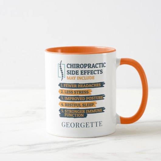 Funny Personalized Chiropractise Side Effects Gag Mok (Rechts)