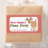 Funny Personalized Christmas Gift Reindeer Poop Etiket (Insitu)