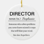 Funny Personalized Director Definition Keramisch Ornament (Achterkant)