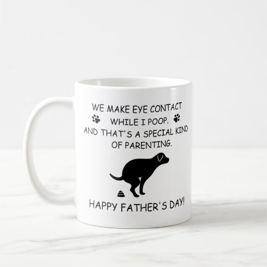 Funny Personalized Dog Dad, Dog Poop Vaderdag Koffiemok (Links)