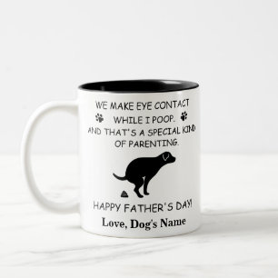 Funny Personalized Dog Dad, Dog Poop Vaderdag Tweekleurige Koffiemok