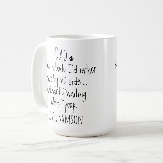 Funny Personalized Dog Dad Koffiemok (Voorkant links)