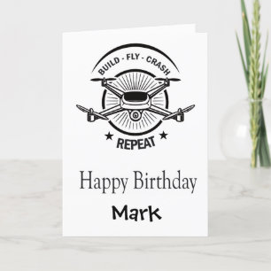 Funny Personalized Drone Birthday Card Feestdagen Kaart