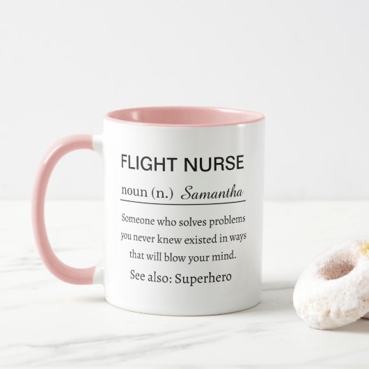 Funny Personalized Flight Nurse Definition Mok (Met donut)