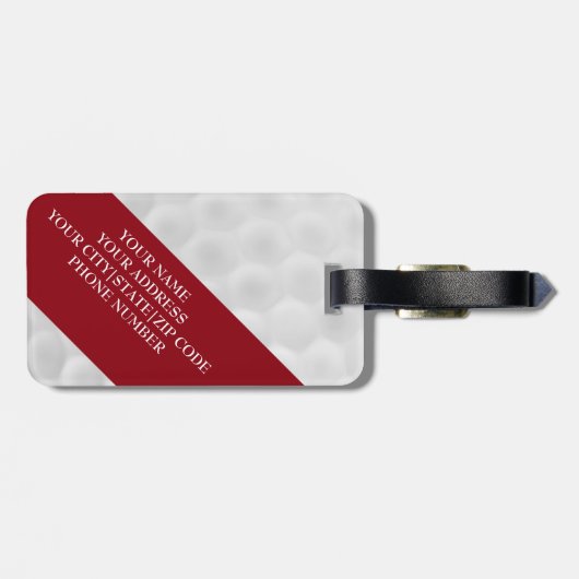 Funny Personalized Golf Ball Bagagelabel (Achterkant horizontaal)