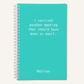Funny Personalized I Survived Kantoor Meeting Notitieboek (Voorkant)