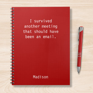Funny Personalized I Survived Kantoor Meeting Notitieboek