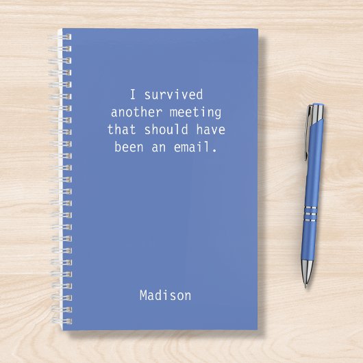 Funny Personalized I Survived Kantoor Meeting Notitieboek