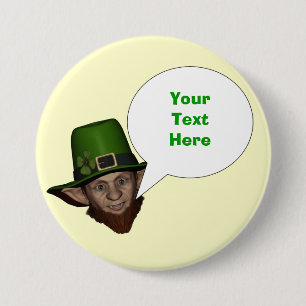 Funny personalized Irish leprechaun Ronde Button 7,6 Cm