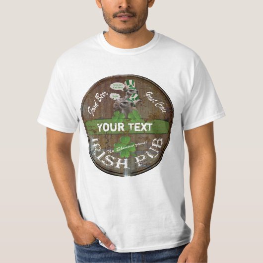 Funny Personalized Irish pub sign T-shirt (Voorkant)
