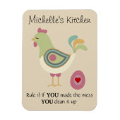 Funny Personalized Kitchen Rule Chicken Magneet (Verticaal)
