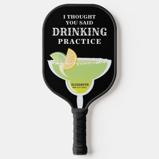 Funny Personalized Margarita Drink Pickleball Paddle (Voorkant)