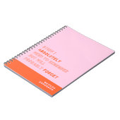 Funny Personalized Modern Pink Orange Custom Name Notitieboek (Linkerzijde)