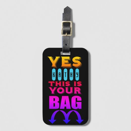 Funny Personalized Name Bagagelabel (Voorkant (verticaal))