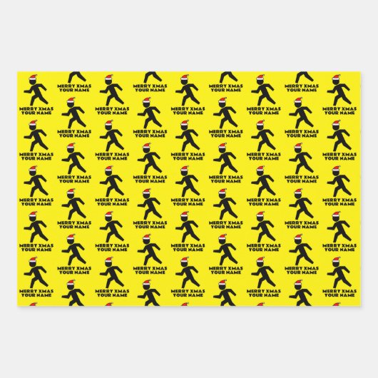 Funny personalized non denominational Kerstmis Inpakpapier Vel (Voorkant 3)