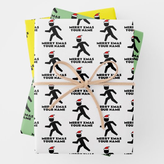 Funny personalized non denominational Kerstmis Inpakpapier Vel (In situ)