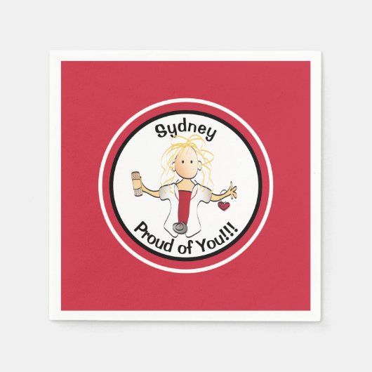 Funny Personalized Nurse Afstuderen Napkins Servet (Voorkant)