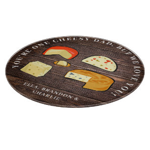 Funny Personalized Pa Cheese Pun Rustic Snijplank