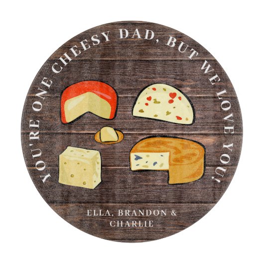 Funny Personalized Pa Cheese Pun Rustic Snijplank (Voorkant)