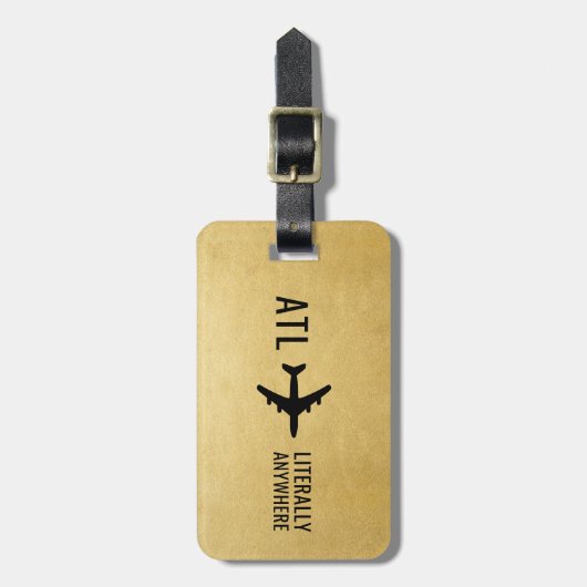 Funny Personalized Pilot Gift Travel Lover Gold Bagagelabel (Voorkant verticaal)