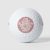 Funny Personalized Pink Comic Book Lost Golfballen (Voorkant)